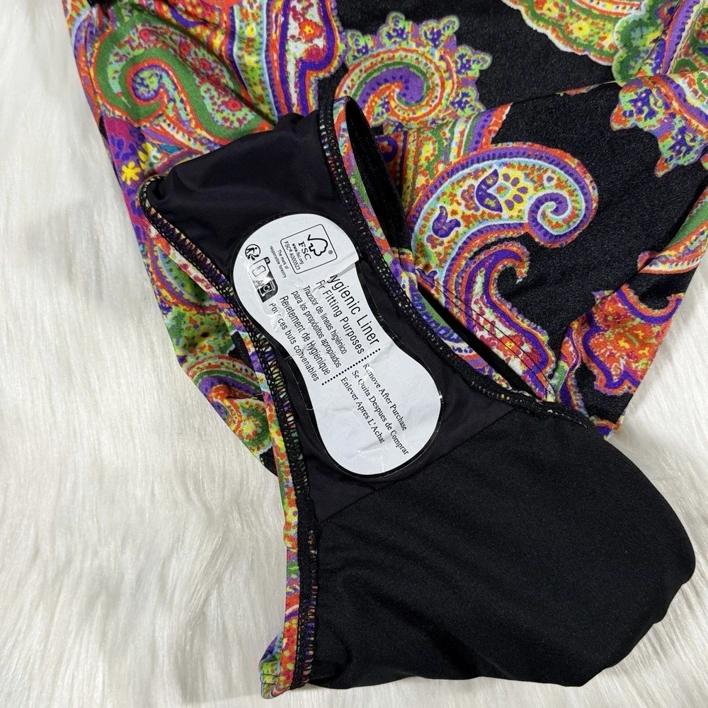 Lauren Ralph Lauren Women's Size 12 Paisley Halter Cut Out One Piece Swimsuit